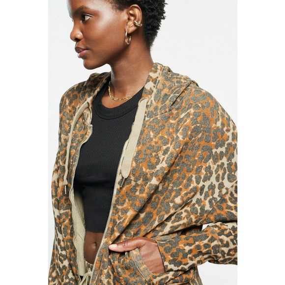 NSF Tops - NSF Leopard Zip Up Hoodie